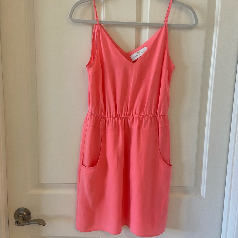 Amanda Uprichard Mini Dress Orange Size S Small Silk